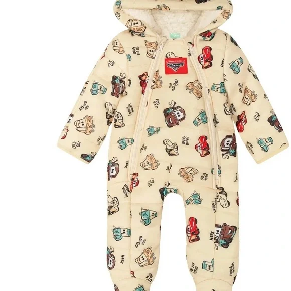 Disney Pixar Cars Character Baby Hooded Puffer Pram Suit, Sizes 6-9 Months - Picture 2 of 6